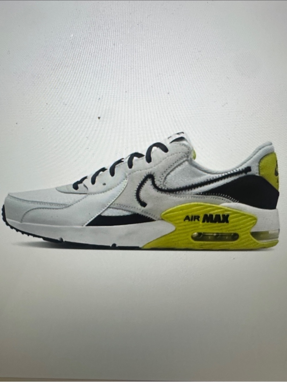 Nike White Black Volt Air Max Excee Runner “Bright Cactus” - Picture 1 of 8